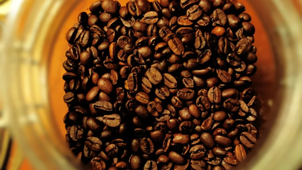 Coffee Bean Storage: Oxygen, Freezing and Canister Guide An airtight vacuum coffee canister filled with medium roast whole bean coffee on a kitchen counter